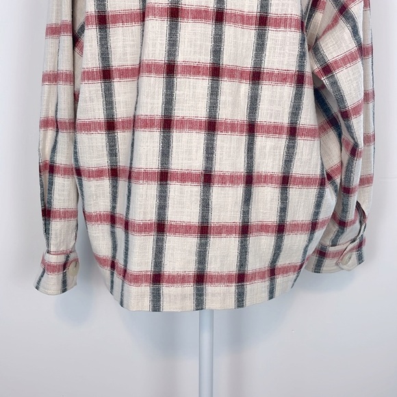 Zara Check Plaid Over-shirt Jacket Shacket. Red, Grey, Off White. Size XS - Picture 11 of 16